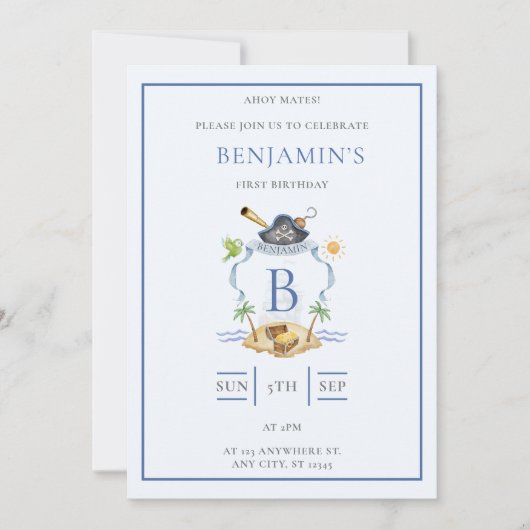 Invitation Couronne de pirate (Devant)