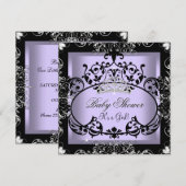 Invitation Couronne de princesse bébé Fête de naissance Lavan (Devant / Derrière)