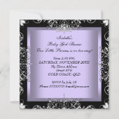 Invitation Couronne de princesse bébé Fête de naissance Lavan (Dos)