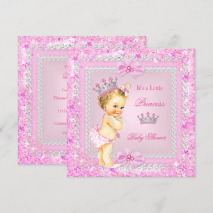 Invitation Couronne de princesse blonde pour Baby Shower avec
