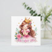 Invitation Couronne de princesse d'anniversaire (Debout devant)