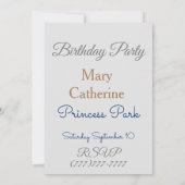 Invitation Couronne de princesse en or et argent de célébrati (Dos)