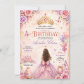 Invitation Couronne de Princesse Florale Anniversaire (Devant)