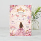 Invitation Couronne de Princesse Florale Anniversaire (Debout devant)