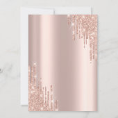 Invitation Couronne de princesse paillettes gouttes Rose Gold (Dos)