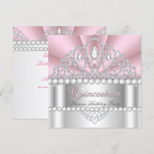 Invitation Couronne de princesse pour Quinceañera Fête d'anni