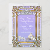 Invitation Couronne de princesse Purple & Gold Carrosse Douce (Devant)