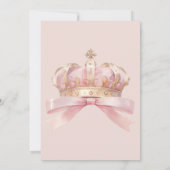 Invitation Couronne de princesse rose anniversaire conte de f (Dos)