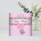Invitation Couronne de Princesse Rose et Blanche pour Fille B (Debout devant)