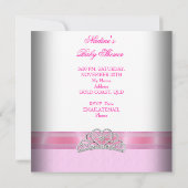 Invitation Couronne de Princesse Rose et Blanche pour Fille B (Dos)