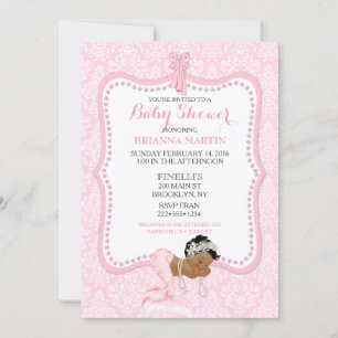 Invitation Couronne de princesse sirène pour bébé fille en da