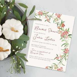 Invitation Couronne de printemps aux fleurs sauvages et roses