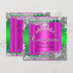 Invitation Couronne de Quinceanera 15 ans Anniversaire Rose C