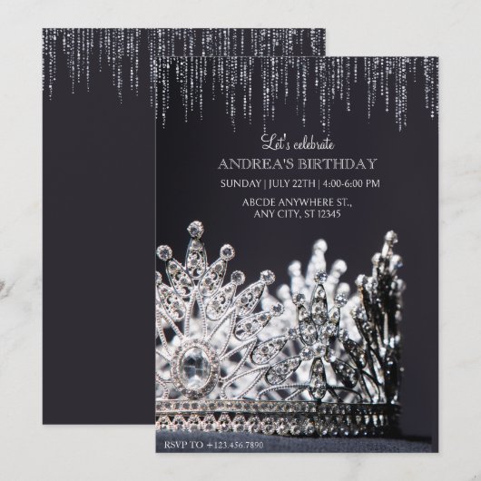 Invitation Couronne de reine (Devant / Derrière)