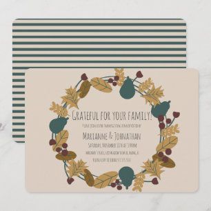 Invitation Couronne de remerciement pour un dîner de Thanksgi