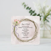 Invitation Couronne De Renouvellement Vow mariage Sur Aquarel (Debout devant)