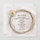 Invitation Couronne De Renouvellement Vow mariage Sur Aquarel (Devant)