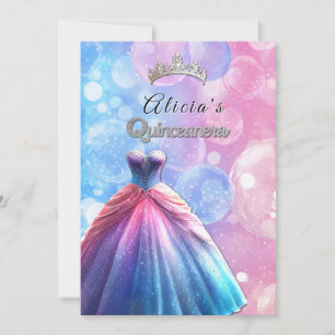 Invitation Couronne de robe de Quinceanera Pretty