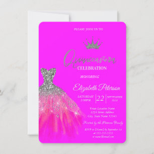 Invitation Couronne de robe scintillante adorable Fuschia Qui