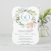 Invitation Couronne de roses d'été pour les 60 ans / 75 ans d (Debout devant)
