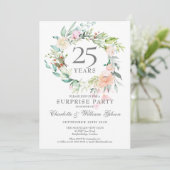 Invitation Couronne de roses pour fête surprise des 25 ans (Debout devant)