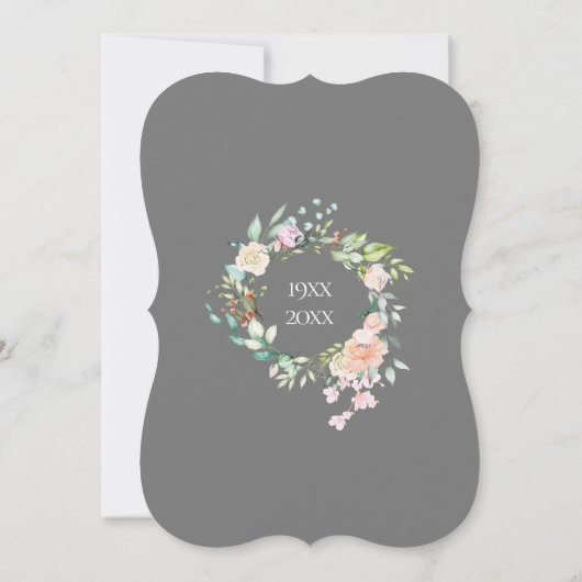 Invitation Couronne de roses pour les 25 ans de mariage (Dos)