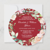 Invitation Couronne de roses pour les 40 ans de mariage de ru (Dos)