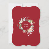 Invitation Couronne de roses pour les 40 ans de mariage - Noc (Dos)