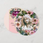 INVITATION COURONNE DE ROSES SAUVAGES DOUX 16 MODÈLE DE PHOTO (Devant / Derrière)