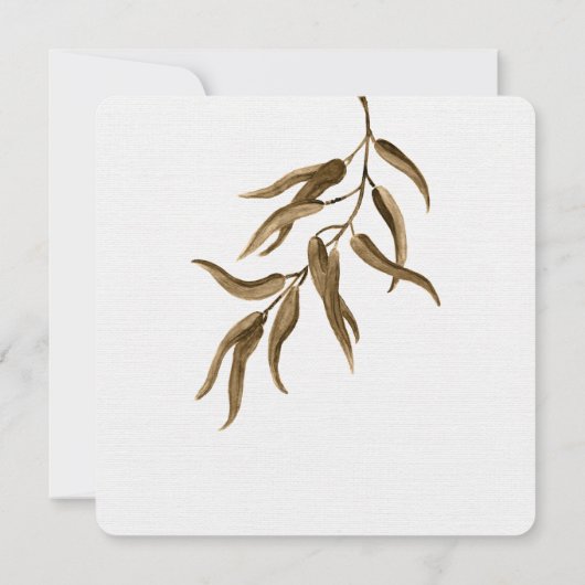 Invitation Couronne de Rustic Botanicals pour réception uniqu (Dos)