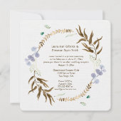Invitation Couronne de Rustic Botanicals pour réception uniqu (Devant)