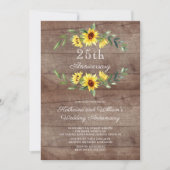 Invitation Couronne de soleil rustique Fête d'anniversaire de (Devant)