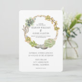 Invitation Couronne de succulents, de brindilles et de pierre (Debout devant)