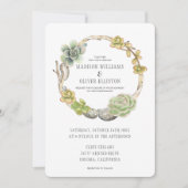 Invitation Couronne de succulents, de brindilles et de pierre (Devant)