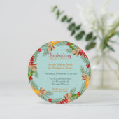 Invitation Couronne de Thanksgiving Bleue (Debout devant)