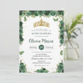 Invitation Couronne de Tiare Papillons Floraux Émeraude pour (Debout devant)