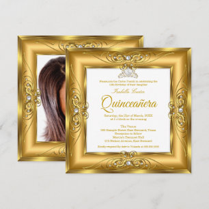 Invitation Couronne de Tiares Elite Quinceanera 15ème Perle d