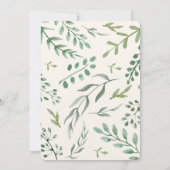 Invitation Couronne de verdure à l'aquarelle élégante pour ma (Dos)