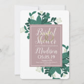 Invitation Couronne de verdure de rose moderne en faux feuill (Devant)