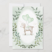 Invitation Couronne de verdure d'eucalyptus Little Lamb Baby  (Dos)