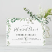 Invitation couronne de verdure d'eucalyptus pour dîner de rép (Debout devant)