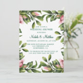 Invitation Couronne de verdure élégante avec mariage de bouto (Debout devant)