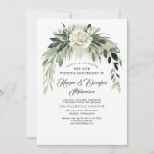 Invitation Couronne de verdure élégante pour mariage et anniv (Devant)