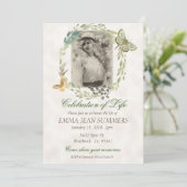 Invitation Couronne de verdure papillon pour célébration de v (Debout devant)