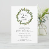 Invitation Couronne de verdure pour les 25 ans de mariage (Debout devant)