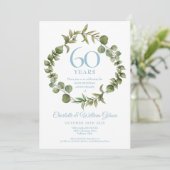 Invitation Couronne de verdure pour les 60 ans de mariage (Debout devant)