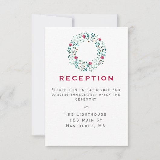 Invitation Couronne de verdure rustique | Carton d'invitation (Devant)