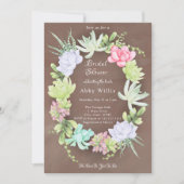 Invitation Couronne de verdure succulente pour la douche de l (Devant)