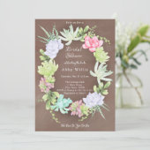 Invitation Couronne de verdure succulente pour la douche de l (Debout devant)