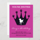 Invitation Couronne d'empreinte de patte (Devant / Derrière)